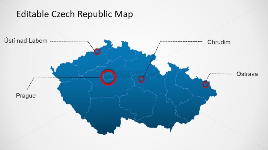 Czech Republic PPT Map with City Markers