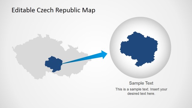 Highlighted State over Czech Republic PowerPoint Map