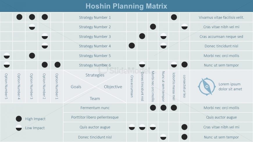 Hoshin Karin X Matrix Template PPT SlideModel