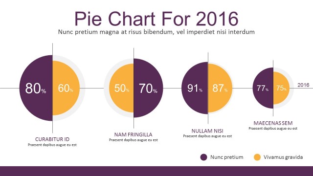 Flat Infographic Charting Elements For PowerPoint Pie Chart
