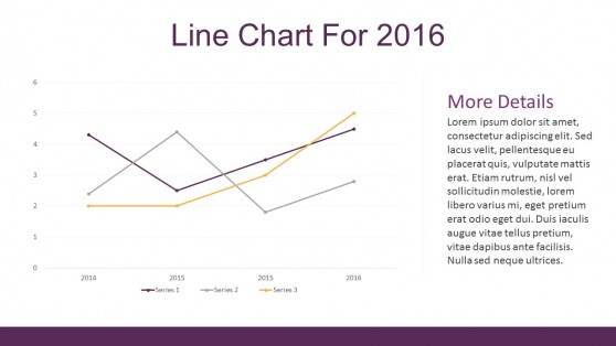 Line Chart Flat Infographic Elements For PowerPoint