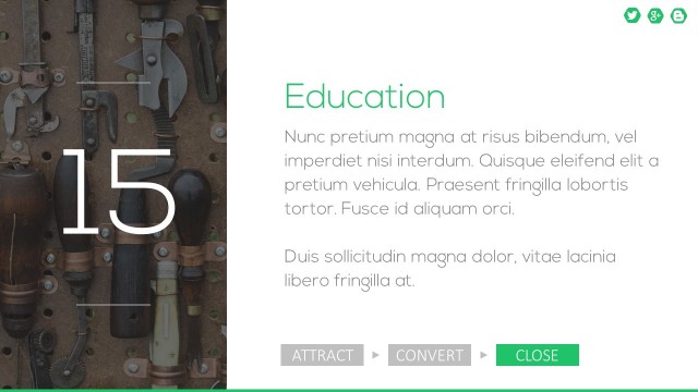 List of Tools PowerPoint Templates Education Marketing