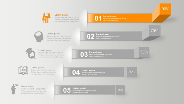5 Steps Column Process Flow PowerPoint Template