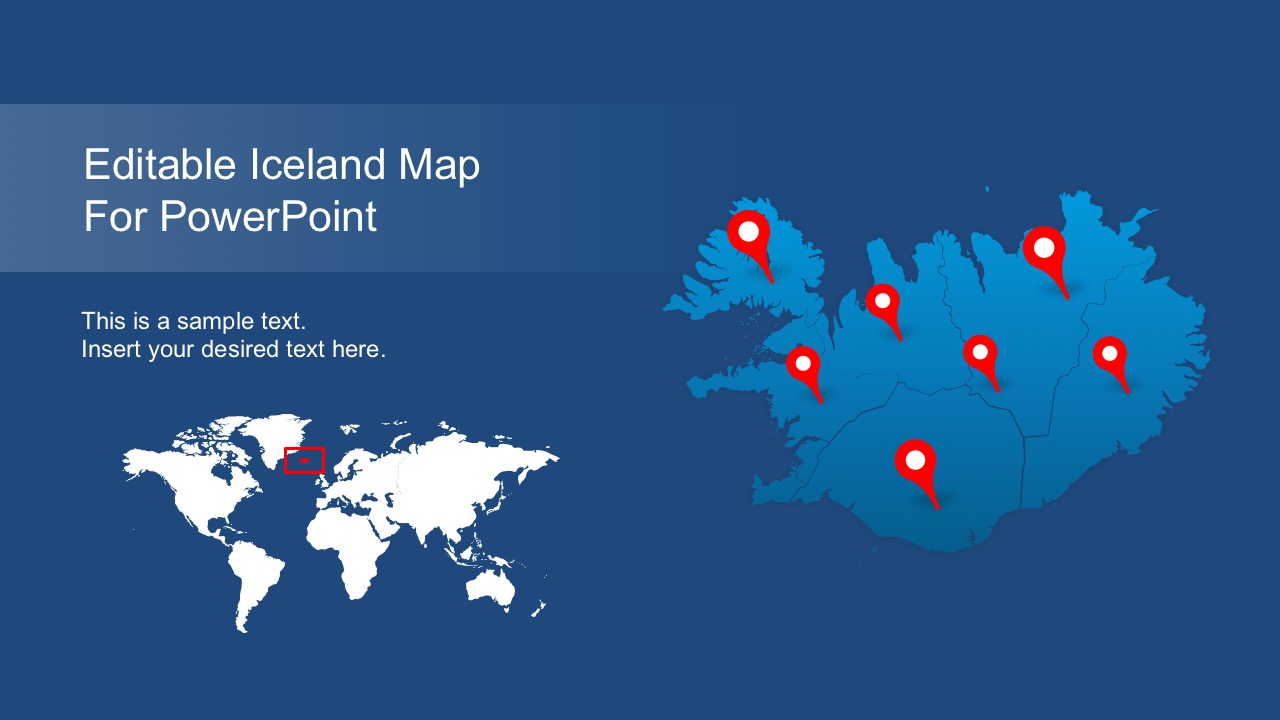 Editable Iceland Map For PowerPoint