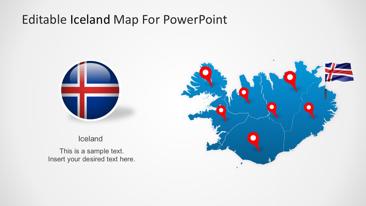 Iceland Geographic Map For PowerPoint
