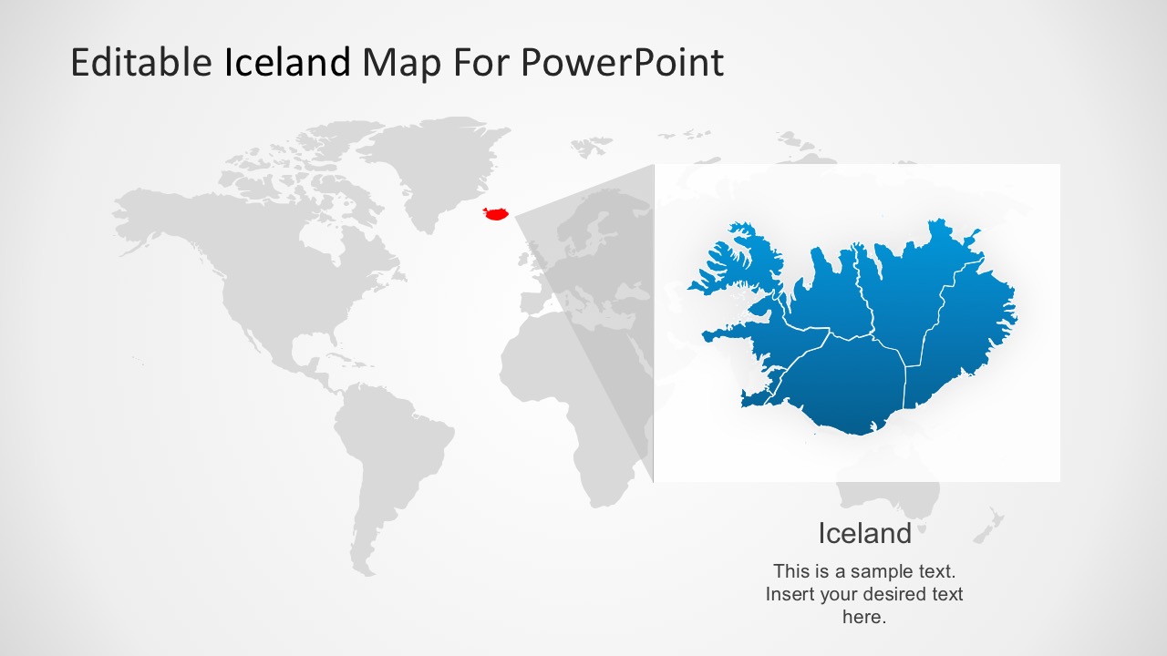 Fully Editable Iceland Map For PowerPoint