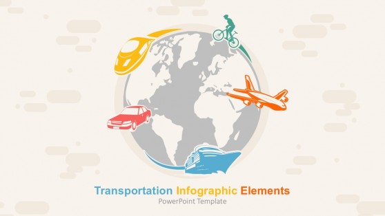 Creative Transportation Vehicle And World Map Infographics