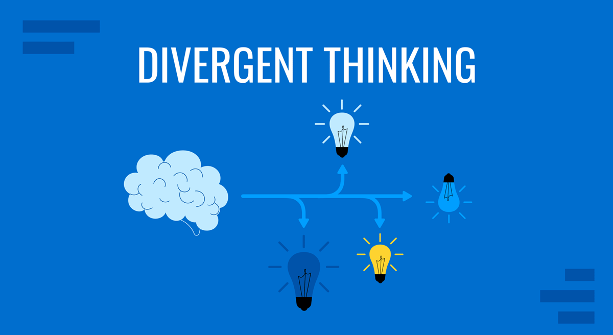 Cover for Divergent Thinking guide by SlideModel