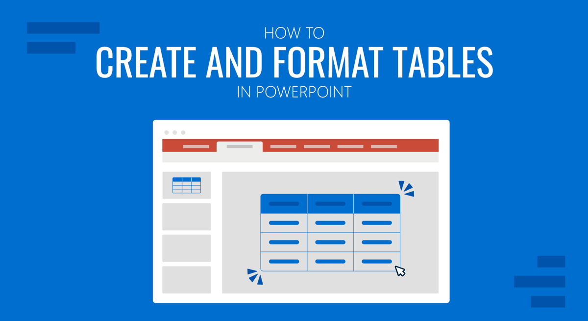 Cover for how to create and format tables in PowerPoint