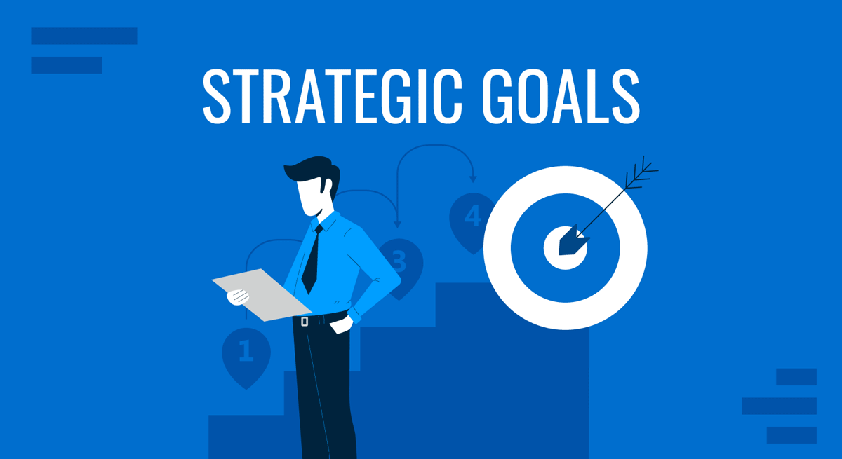 Cover for Strategic Goals guide by SlideModel
