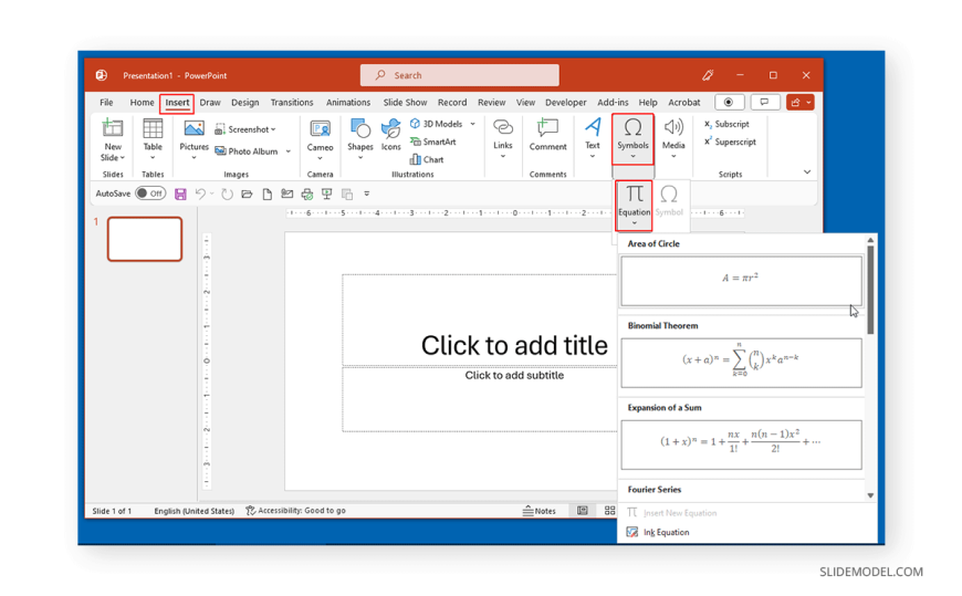 01-add-a-equation-in-powerpoint - SlideModel