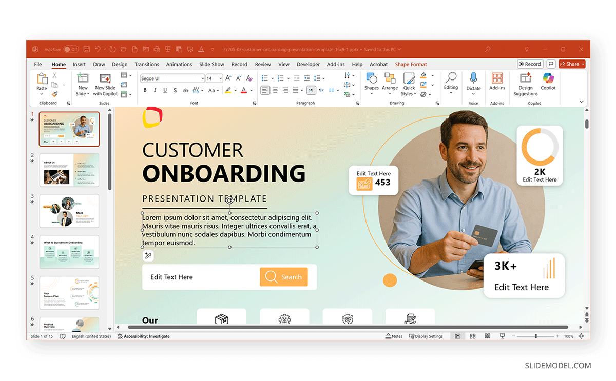 Using placeholder text to obfuscate PowerPoint presentation