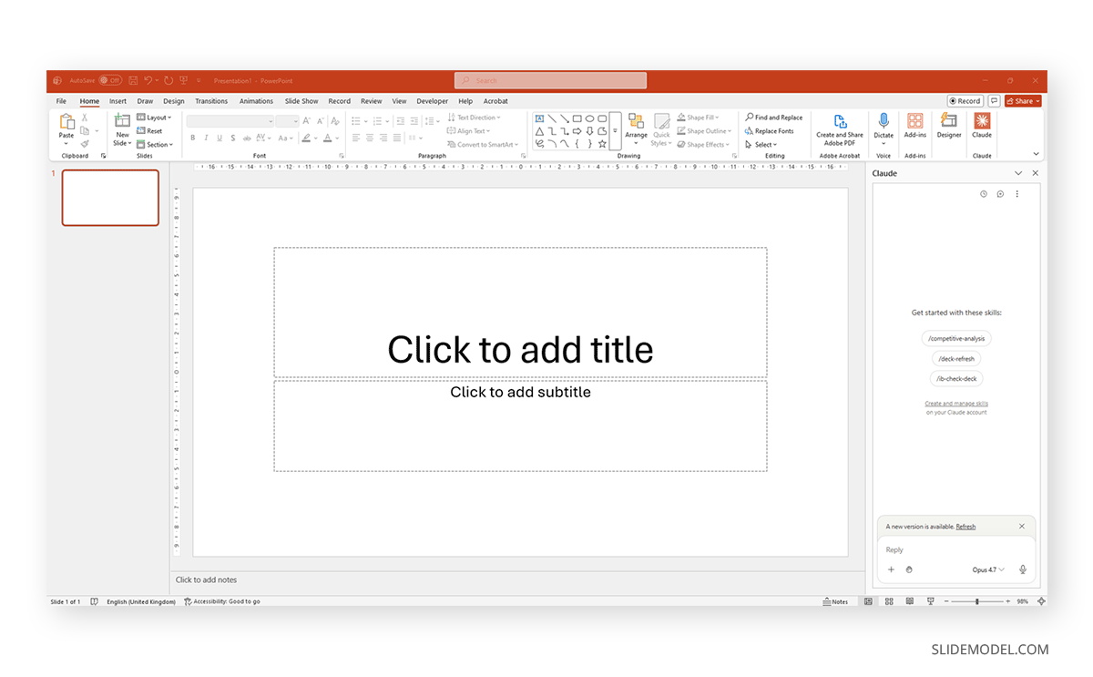 User access for Claude in PowerPoint