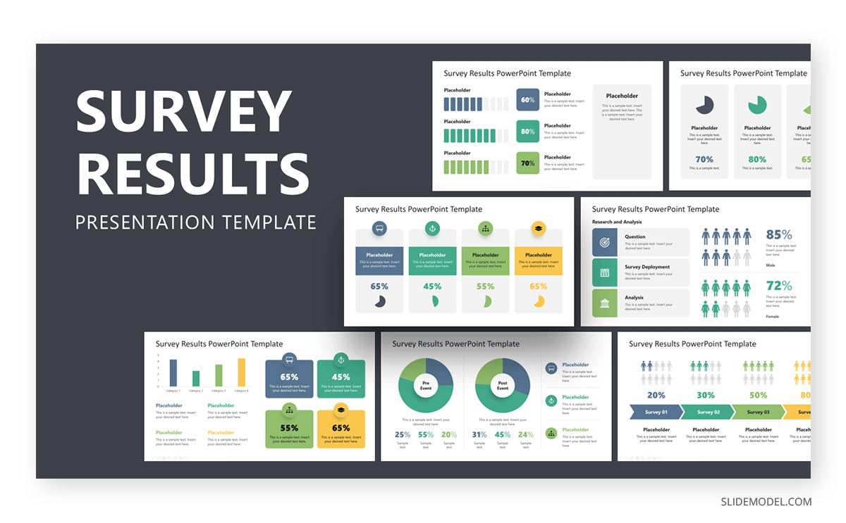 Slide deck intended to showcase survey presentations in PowerPoint