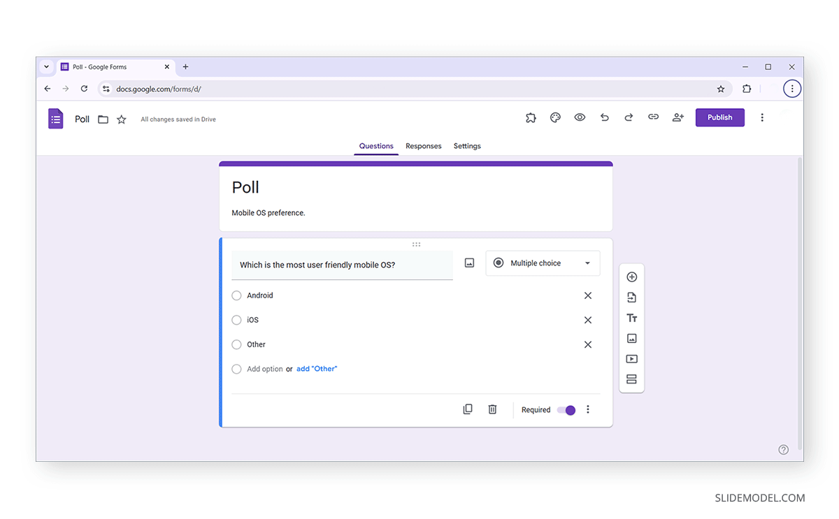 Working with Google Polls for multiple choice polls