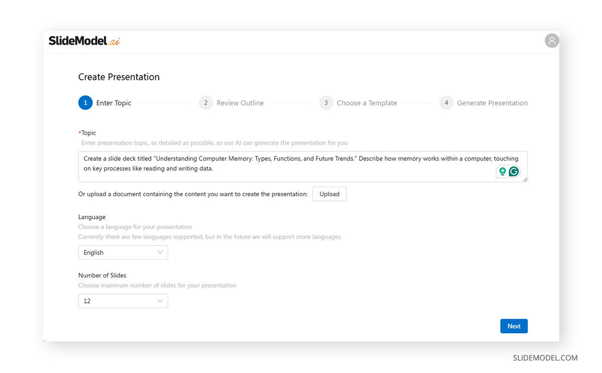 01 Detailed Prompt For Ai Presentation Maker Slidemodel Slidemodel
