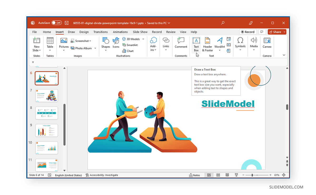 drawing a text box in PowerPoint