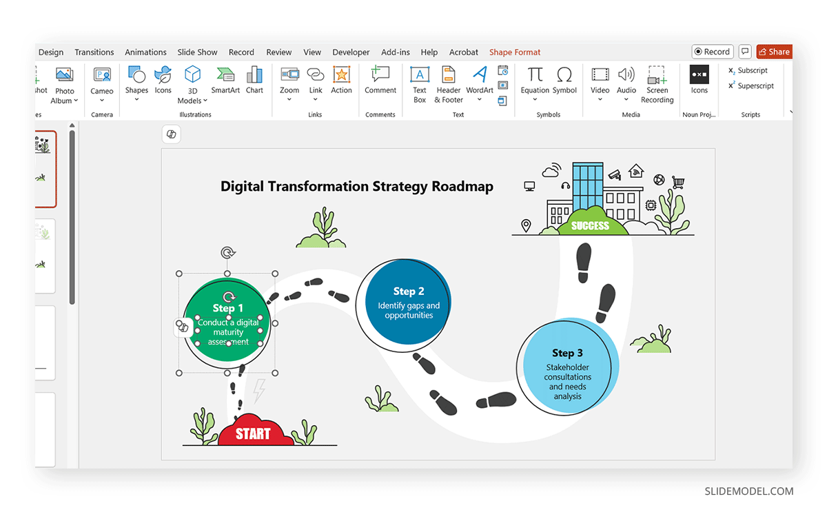Editing slide with zoom effect PowerPoint