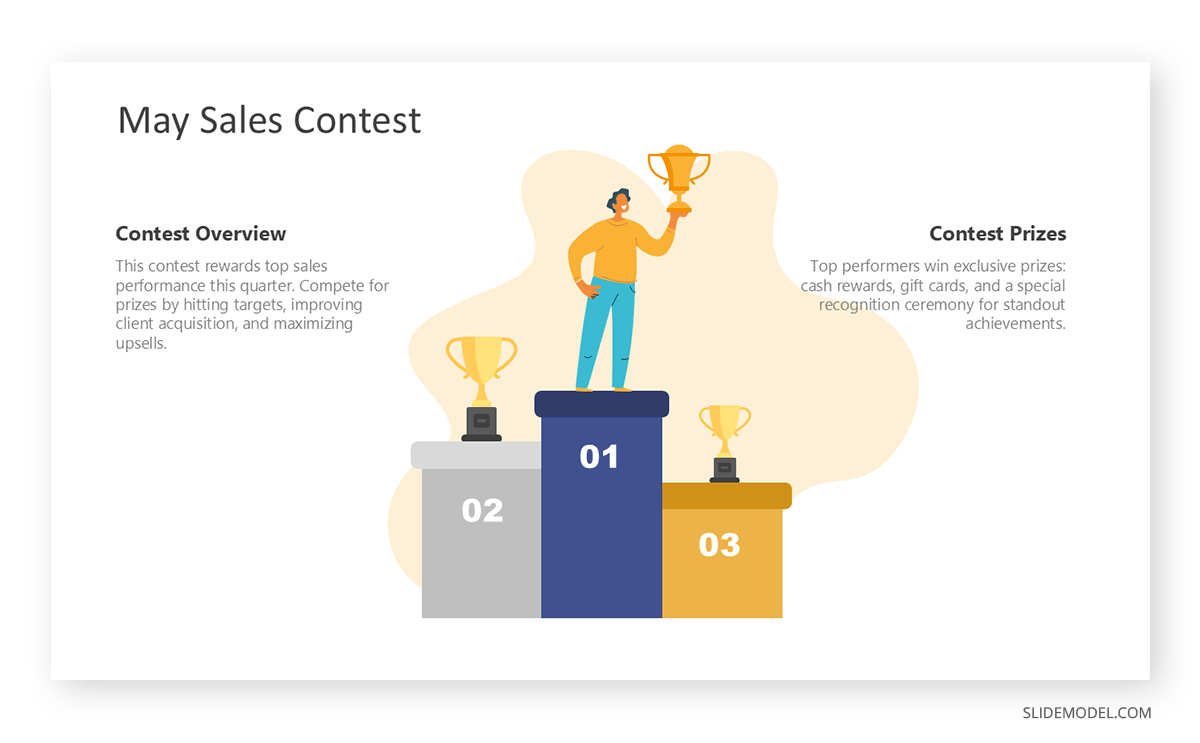 Sales contest presentation reward slide