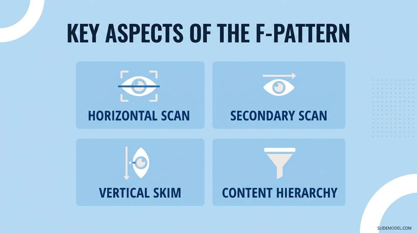 Infographic on the F-Pattern of Visual Hierarchy for Presentations