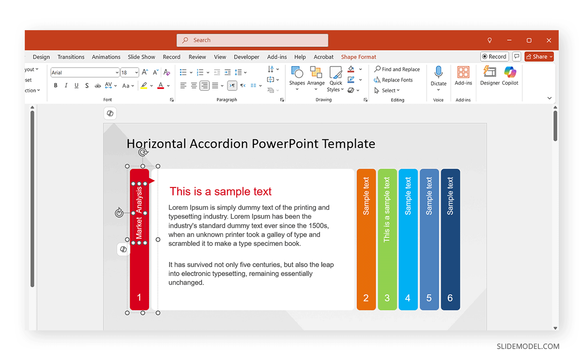 Adding text to dropdown PowerPoint menu labels