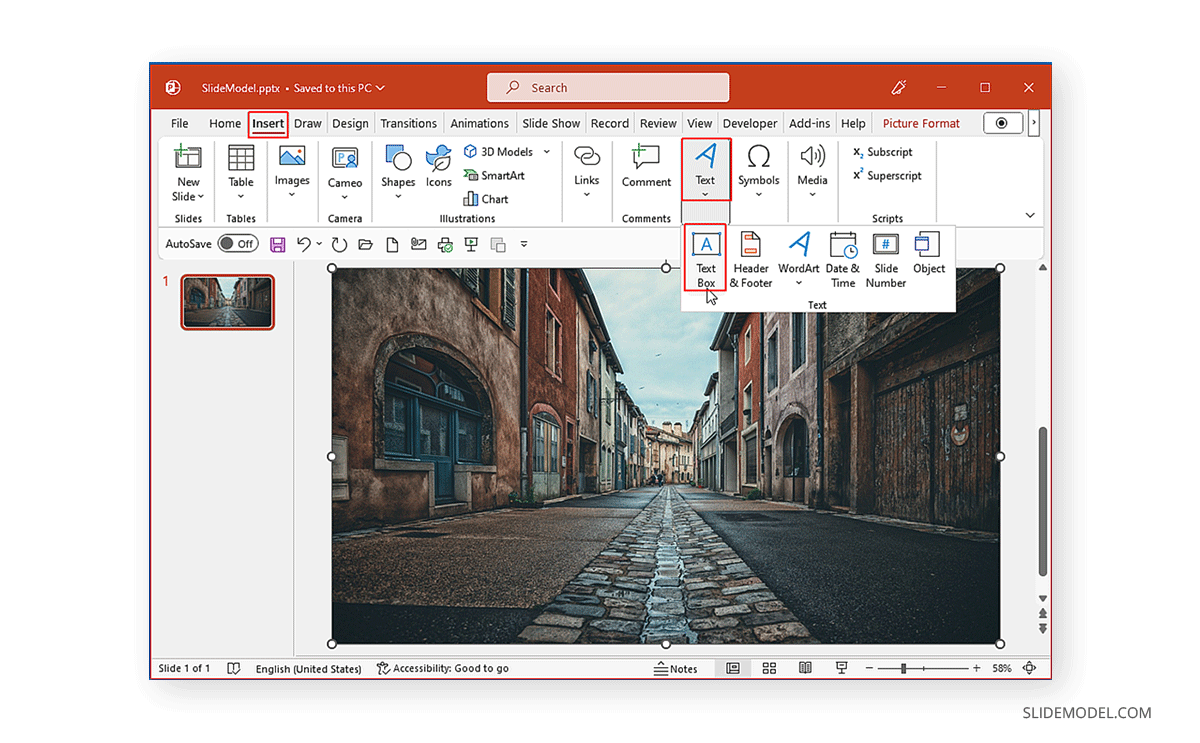 How to add text in PowerPoint