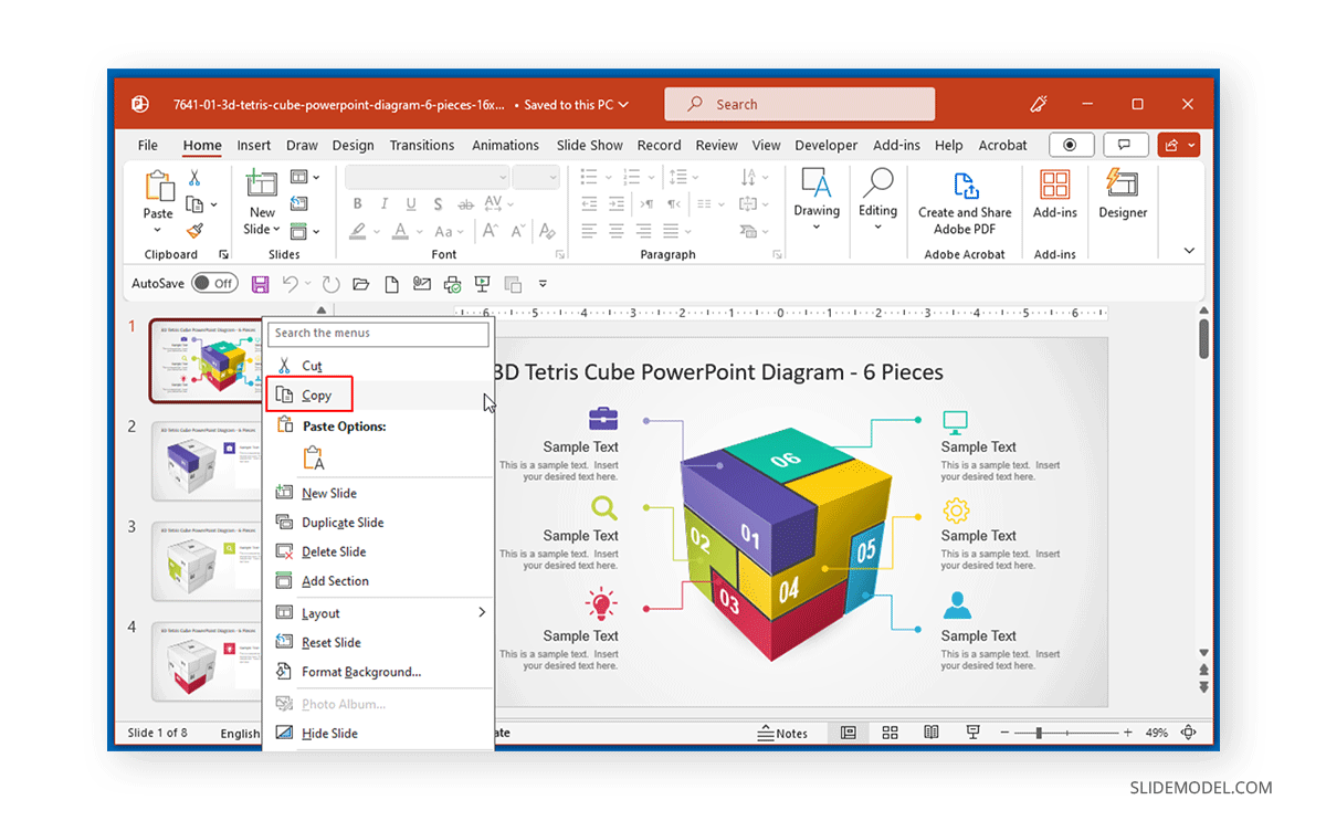 How to copy a slide in PowerPoint