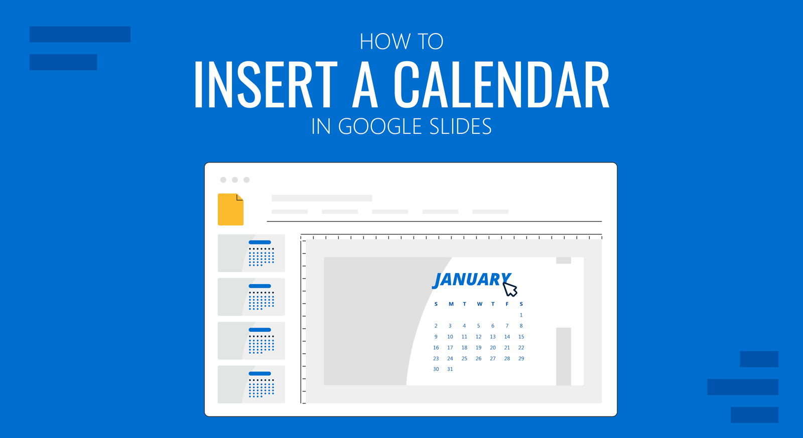 cover for how to insert a calendar in google slides