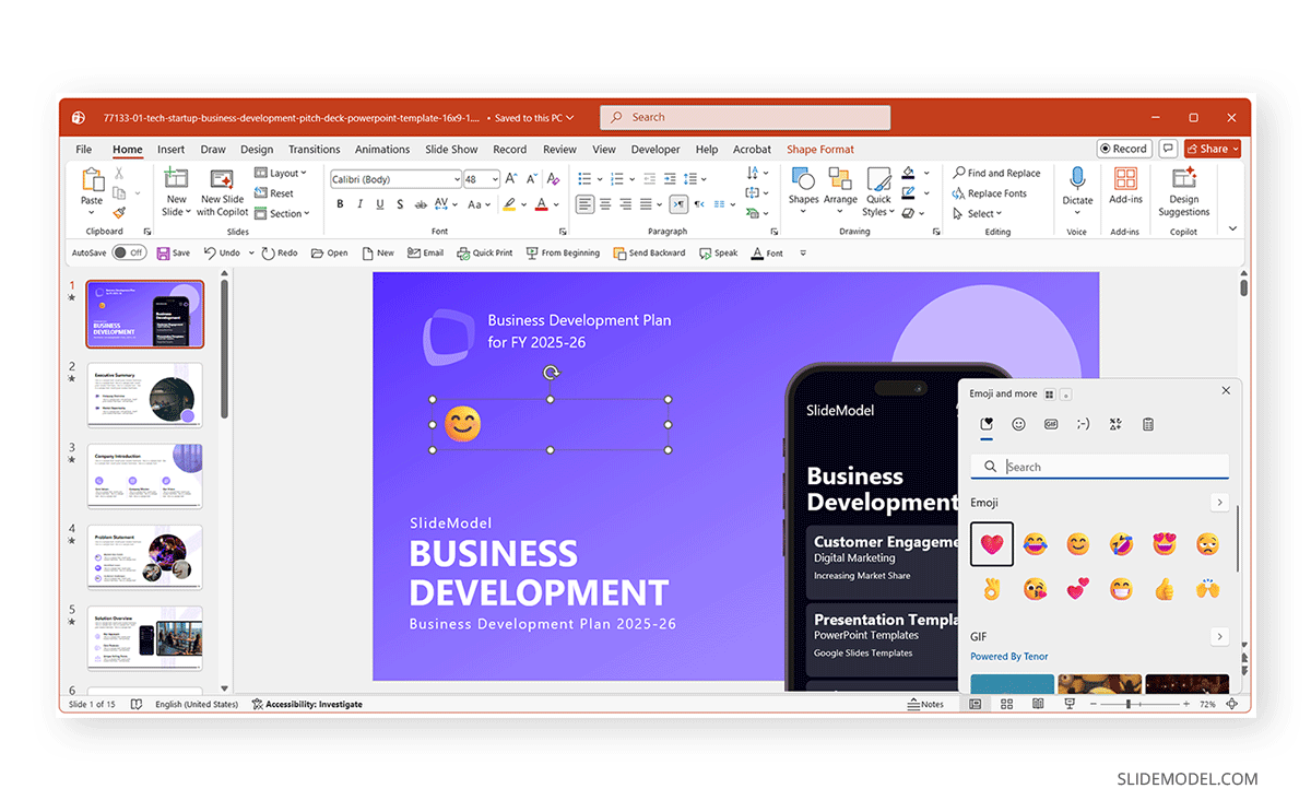 How to add an emoji to a PowerPoint slide