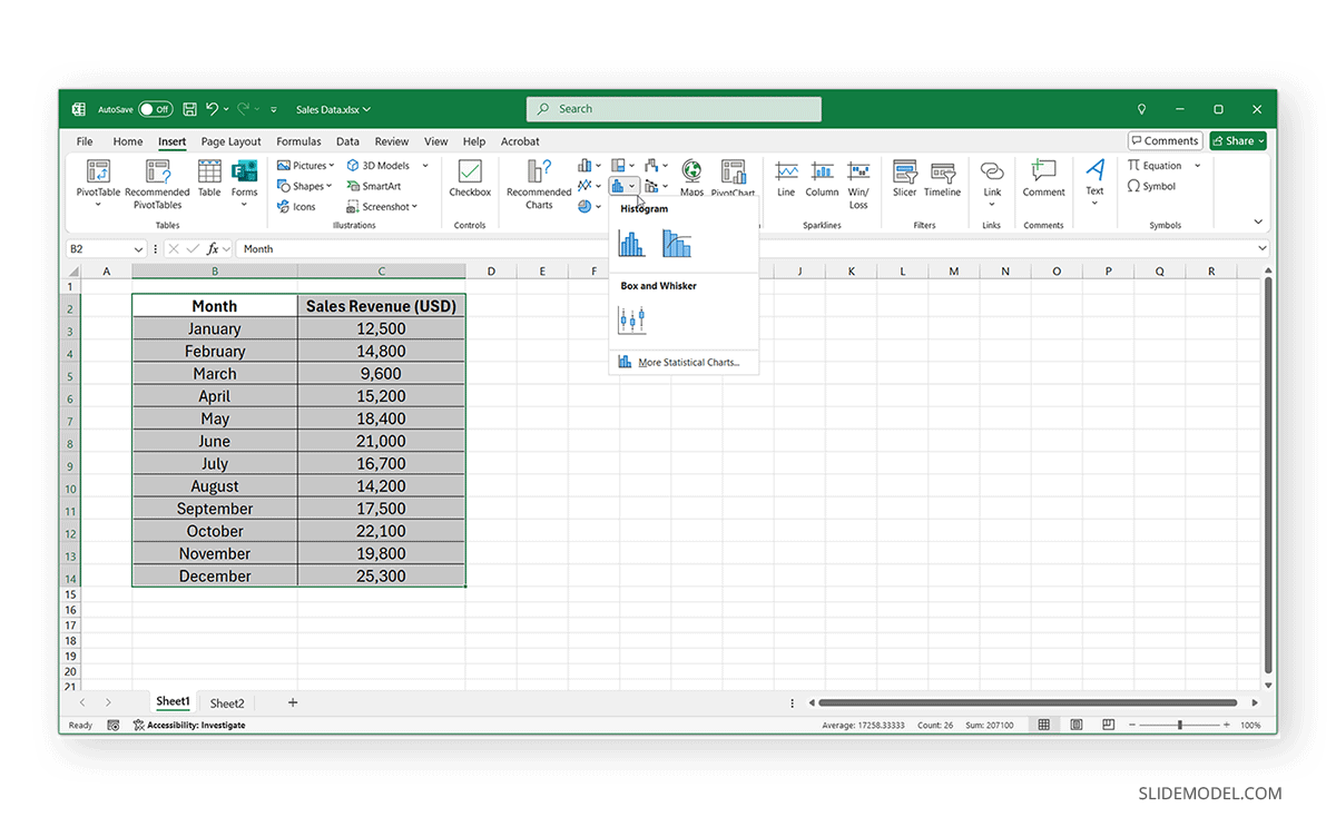 Histogram in Excel