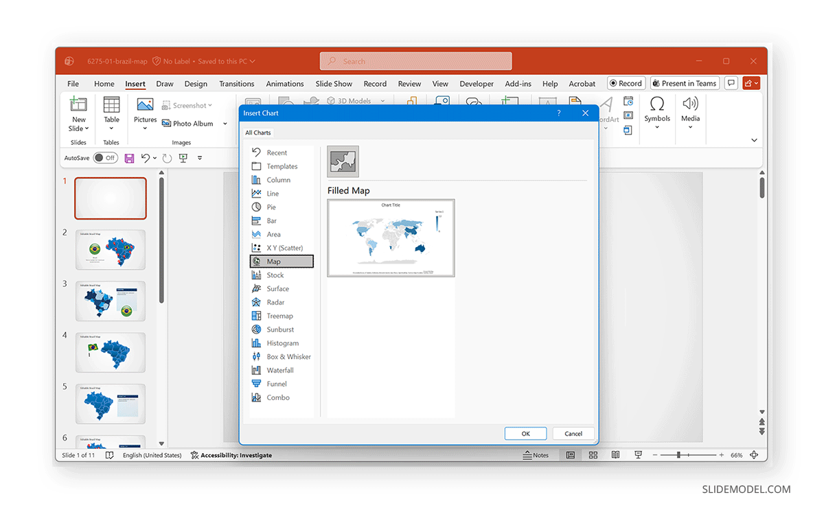 How to create a map in PowerPoint