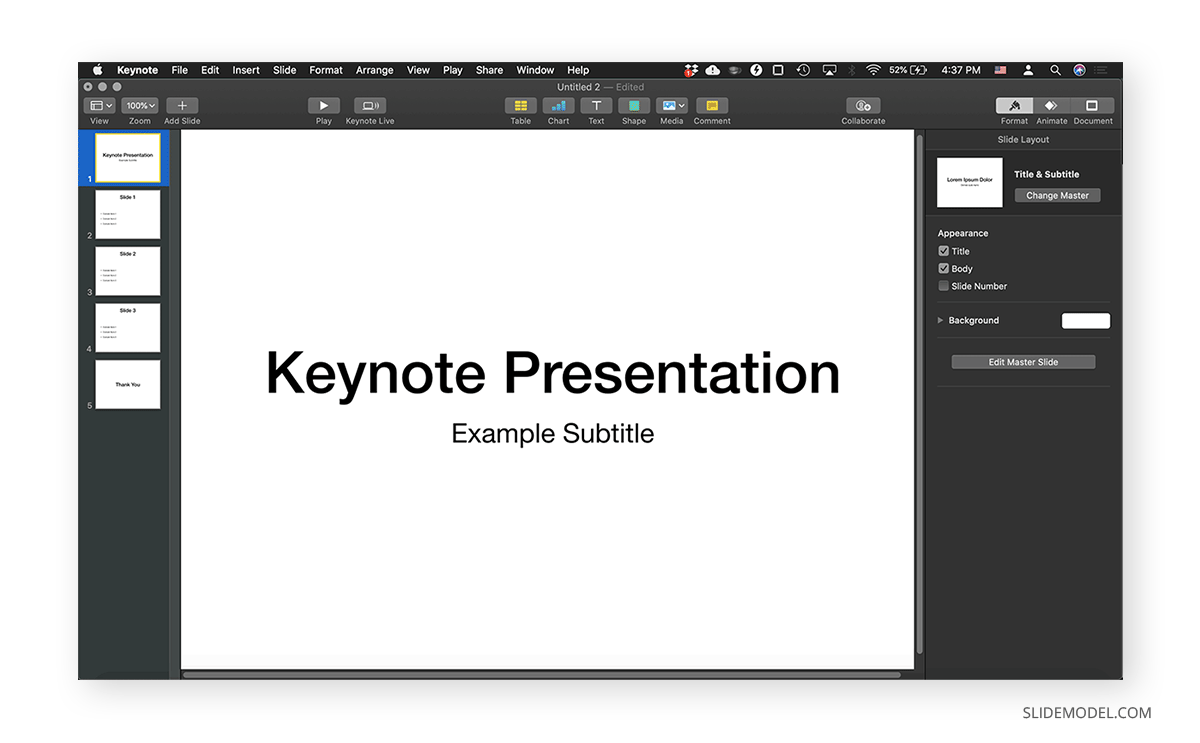 Opening a Keynote presentation