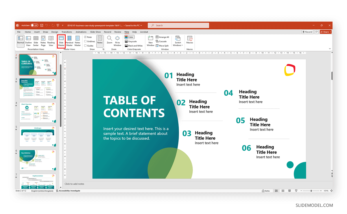 Accessing Slide Master in PowerPoint