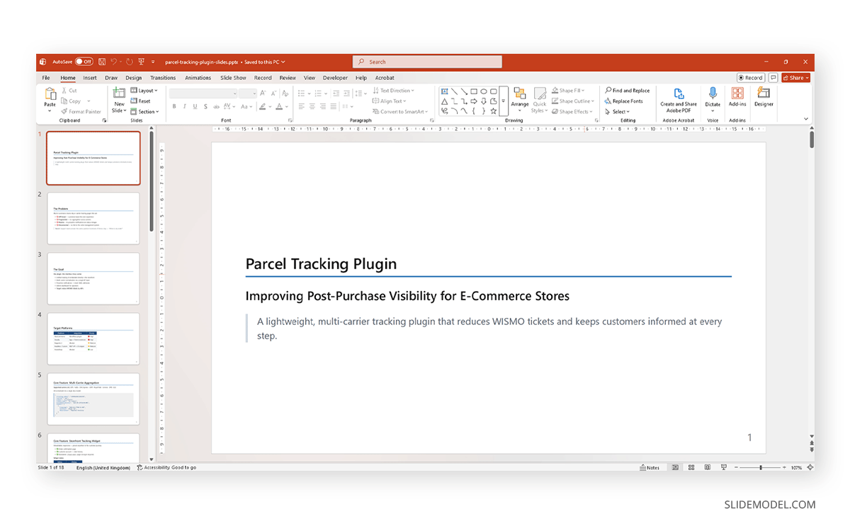 Sample marp markdown presentation slide in PowerPoint
