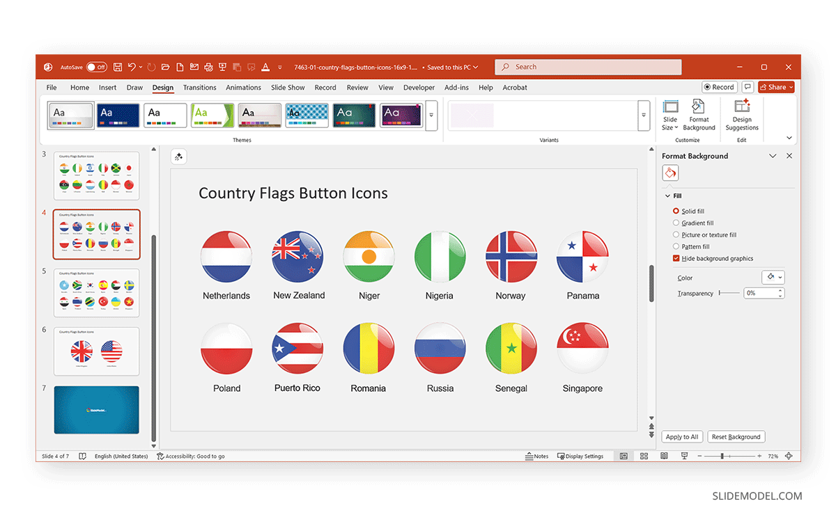 Customizing Format Background to ensure a transparent PNG image