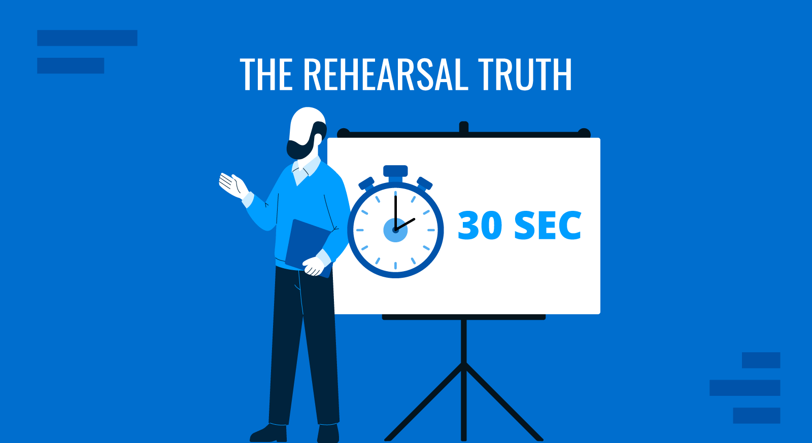 Cover for The Rehearsal Truth in Public Speaking by SlideModel
