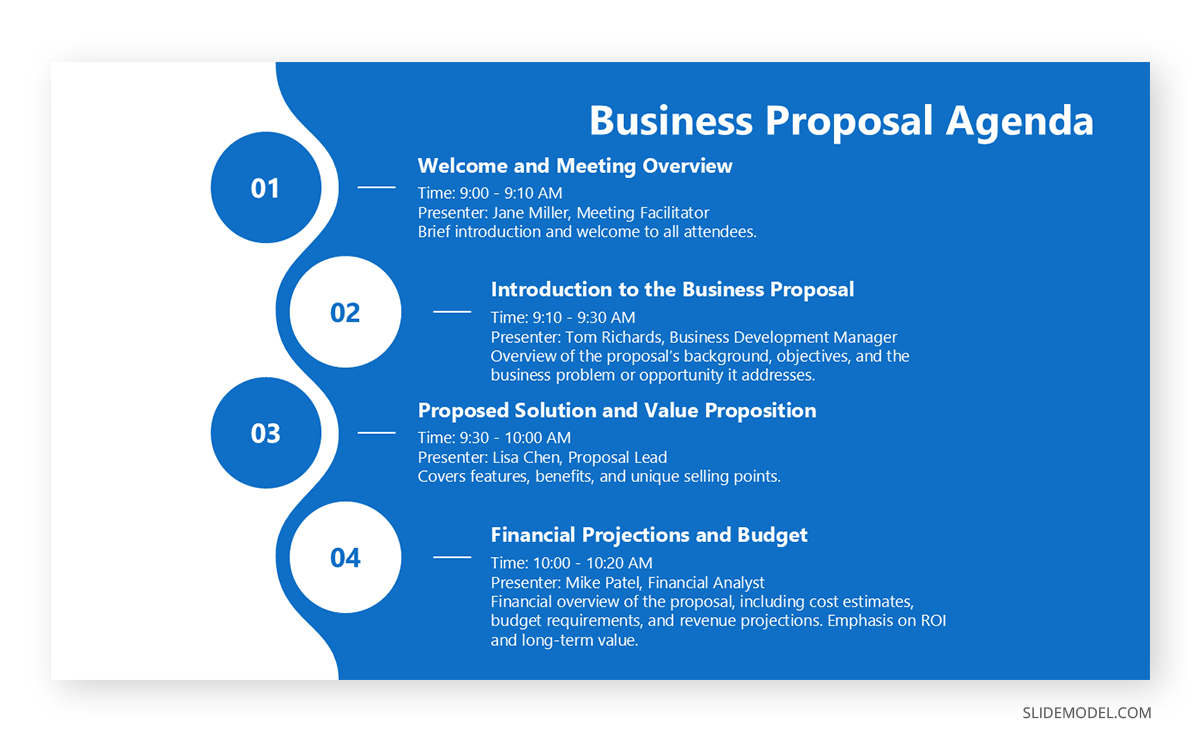 How to make an agenda example slide