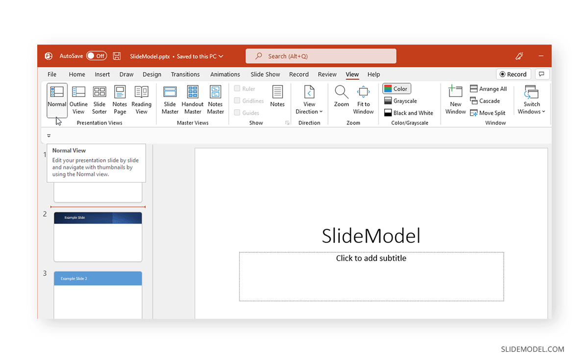 view modes in PowerPoint