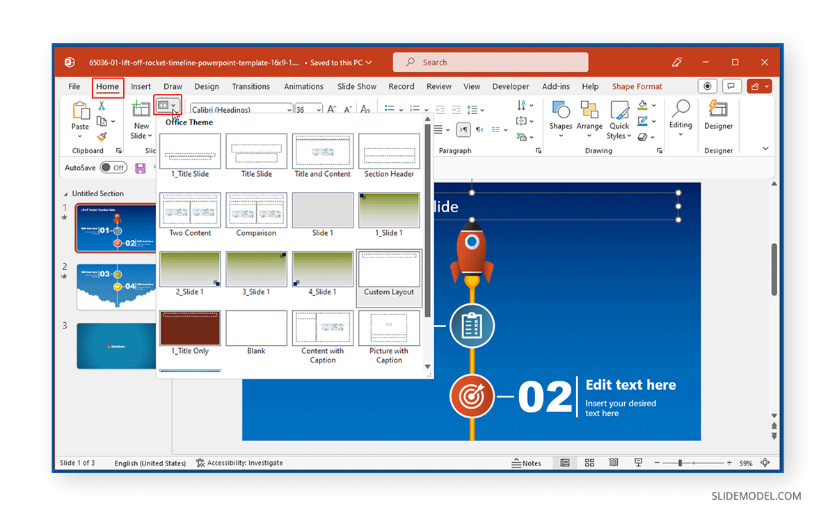 How to change Slide Layout in PowerPoint