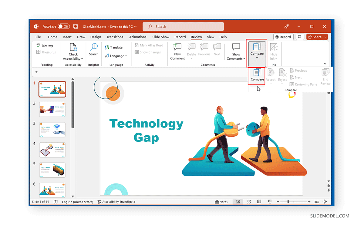 Compare files in PowerPoint