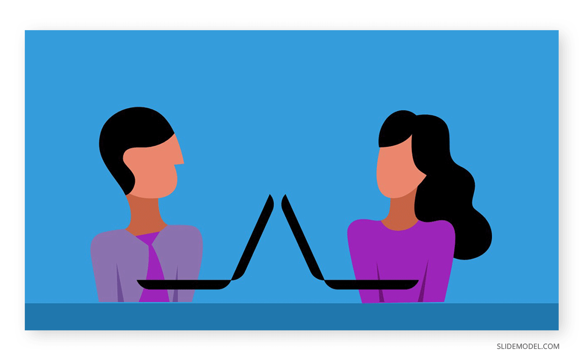 Couple in a Zoom meeting