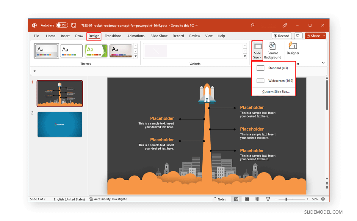 How to Change slide size in PPT presentations (PowerPoint)