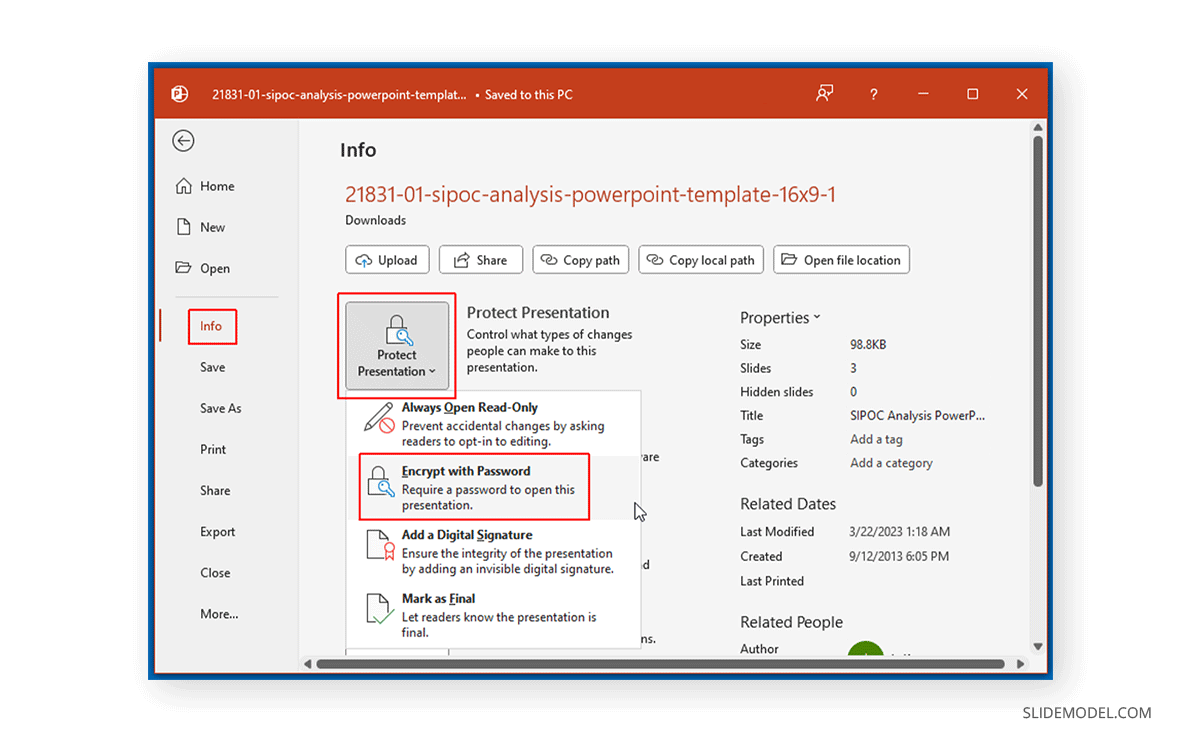 How to encrypt PowerPoint file