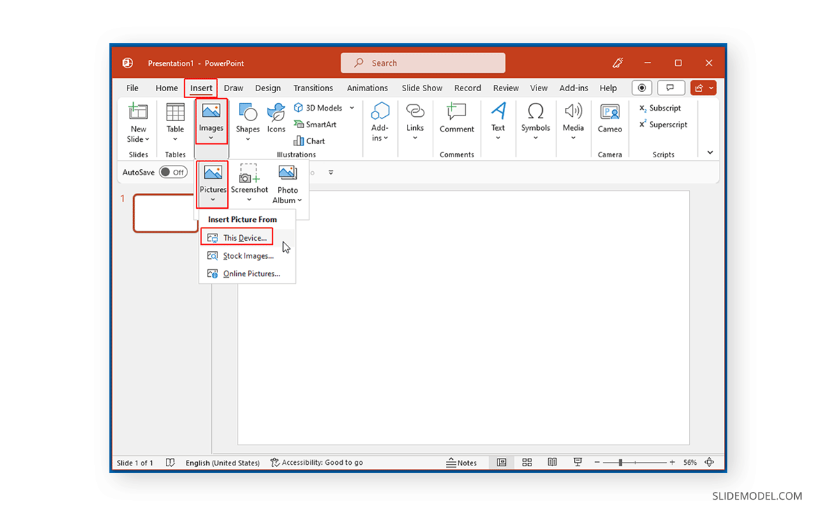 Insert GIF from Device in PowerPoint