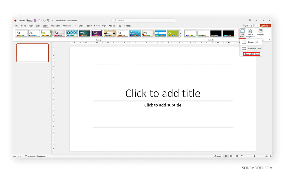 Locating Custom Slide Size in PowerPoint