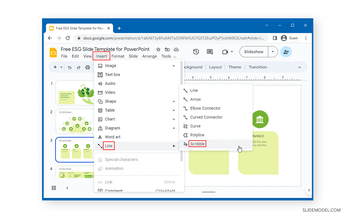 Annotate PowerPoint slides using pens tool 