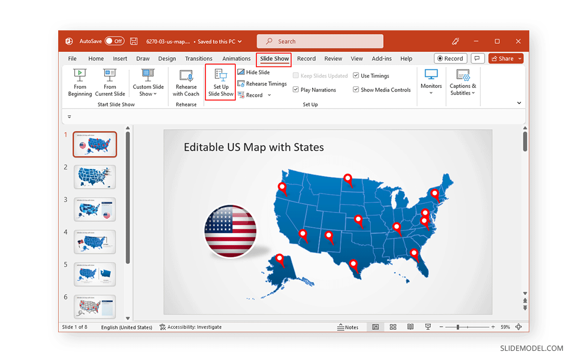 how to loop a powerpoint presentation on a tv