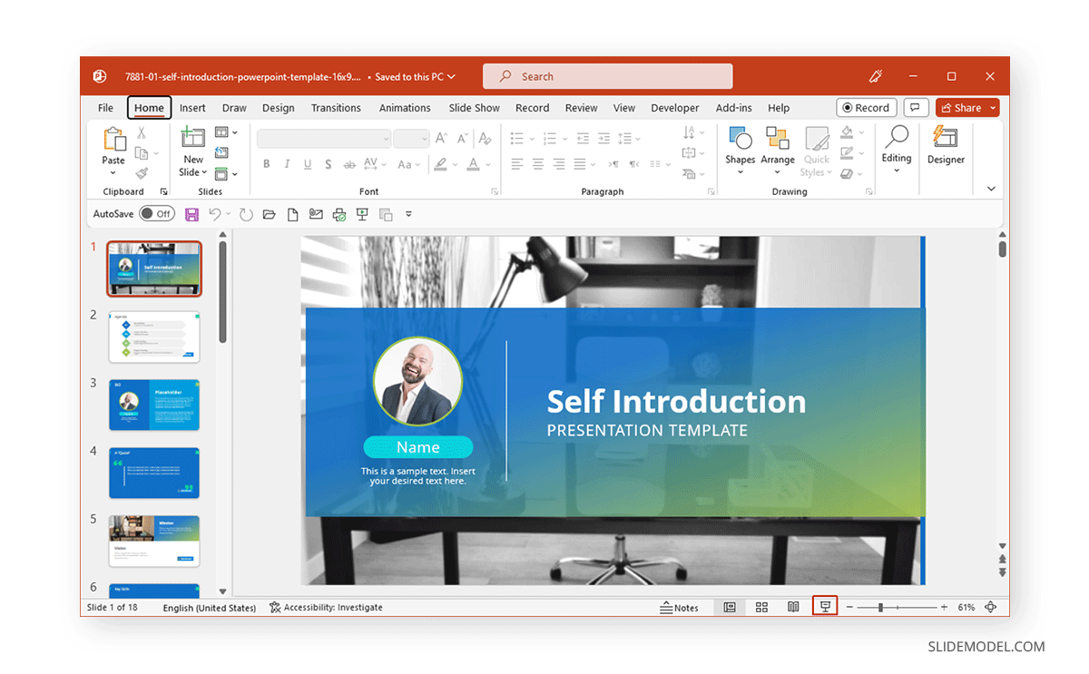 How to start a slideshow in PowerPoint