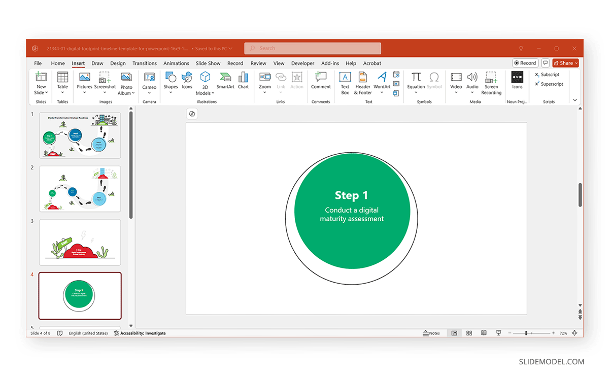 Zoomed slide PowerPoint