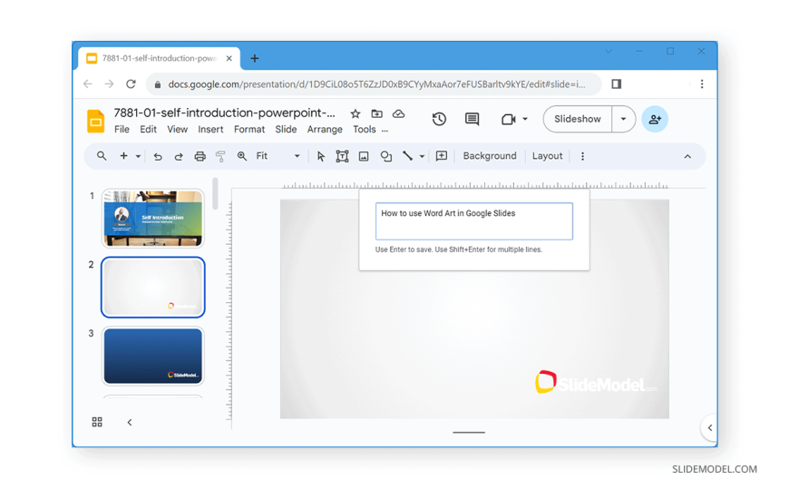 02-adding-text-to-insert-in-word-art-google-slides-slidemodel